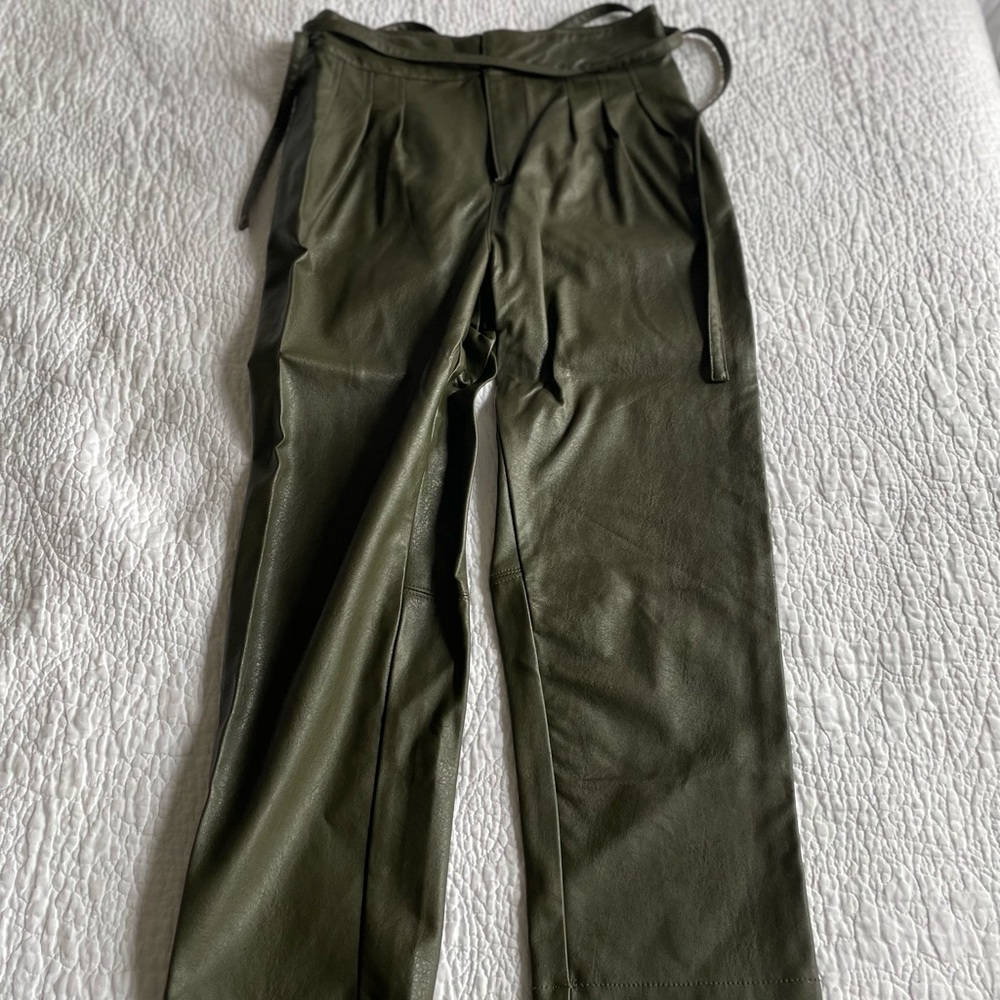 Green Leather Trousers